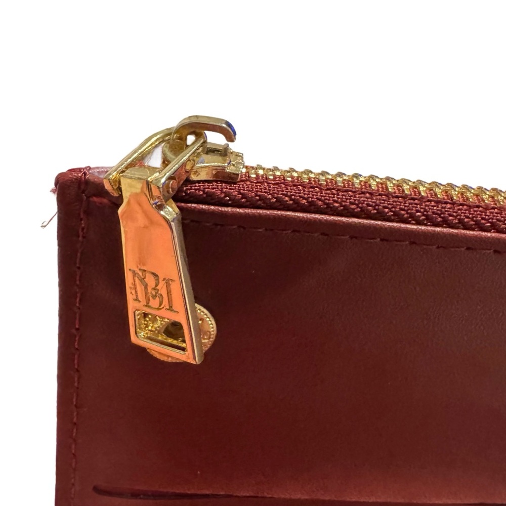 Badgley Mischka Red Quilted Wallet with Gold Logo - Picture 6 of 6
